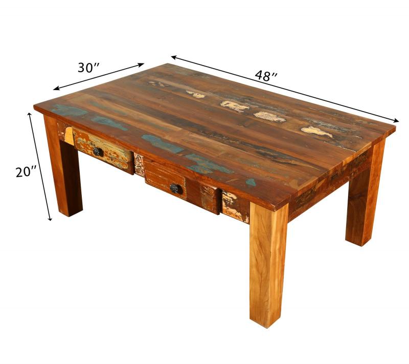 SOLID RECLAIMED TEAK WOOD COFFEE TABLE