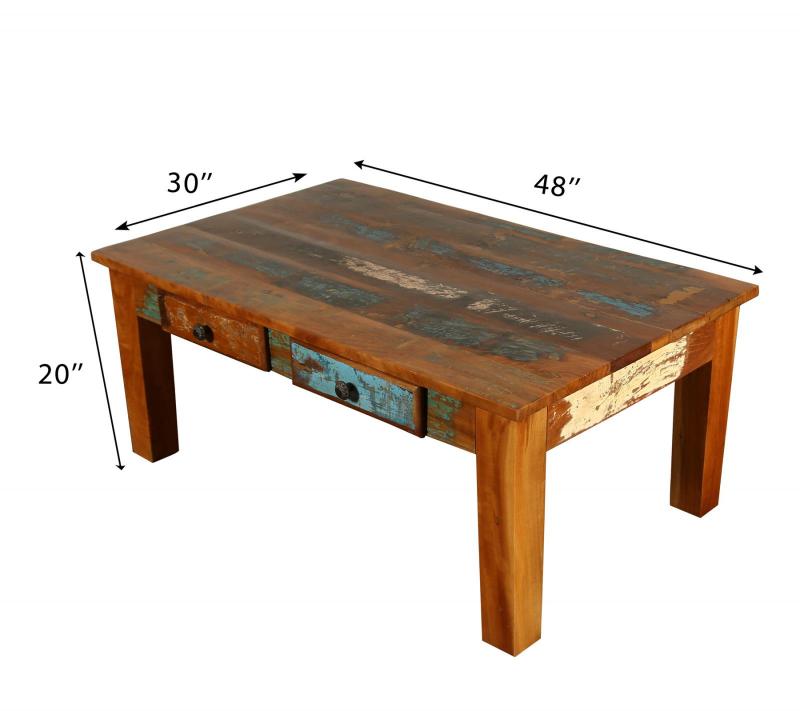 SOLID RECLAIMED TEAK WOOD COFFEE TABLE