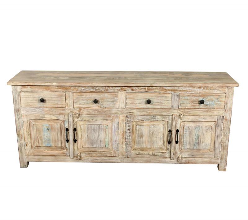 SOLID RECLAIMED TEAK SIDEBOARD 4 DRAWERS & 4 DOORS