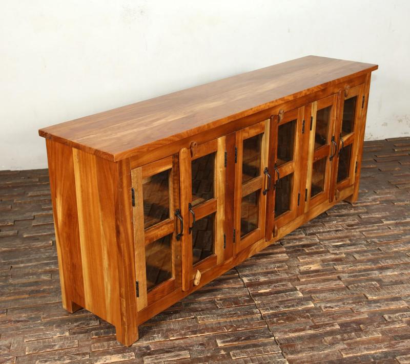 WOODEN GLASS SIDEBOARD