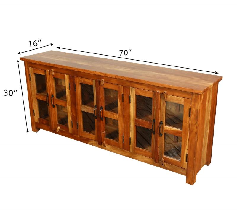 WOODEN GLASS SIDEBOARD