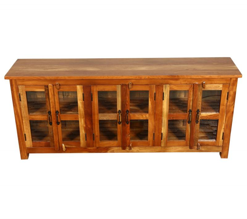 WOODEN GLASS SIDEBOARD