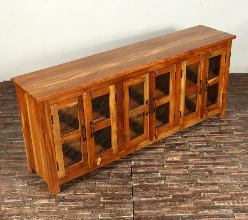 WOODEN GLASS SIDEBOARD