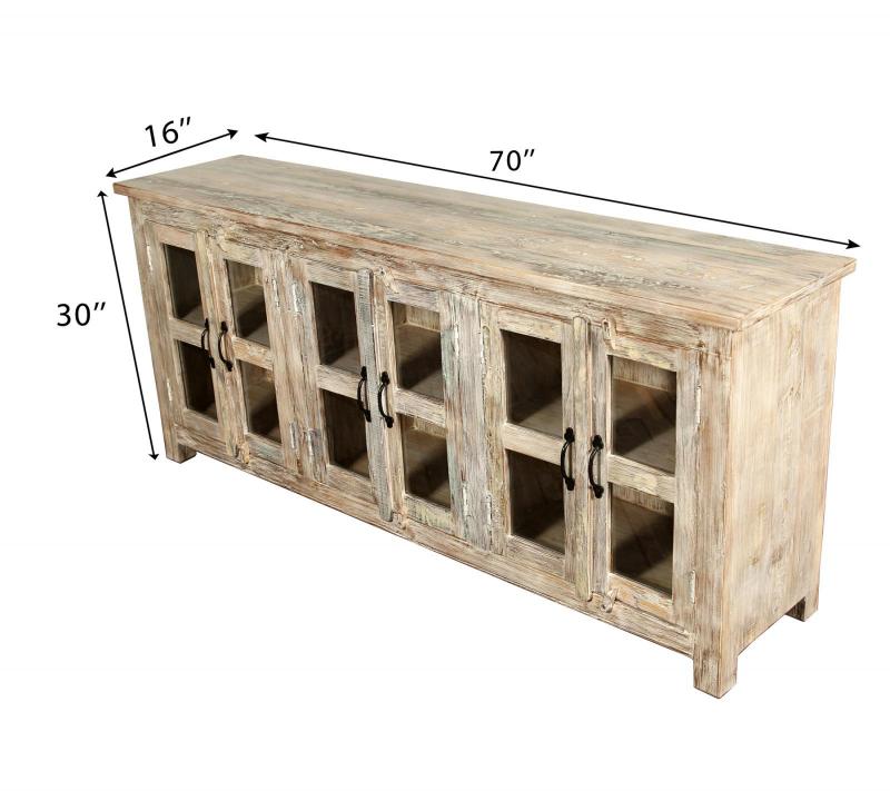 WOODEN GLASS SIDEBOARD