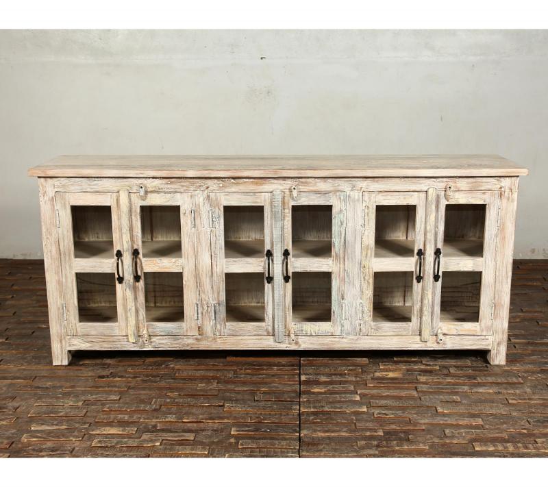 WOODEN GLASS SIDEBOARD