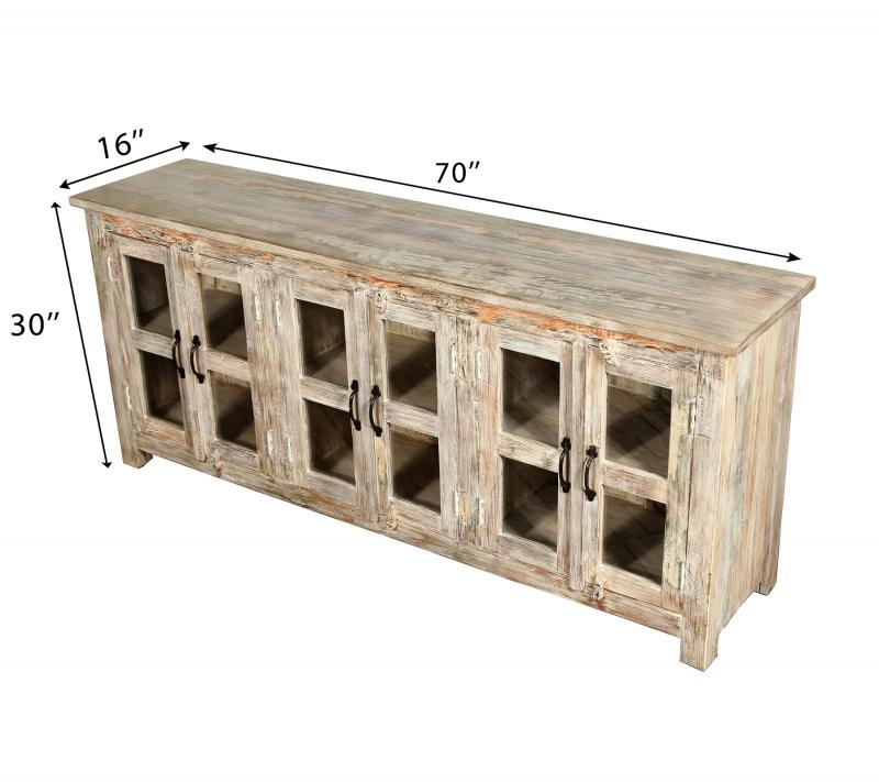 WOODEN GLASS SIDEBOARD
