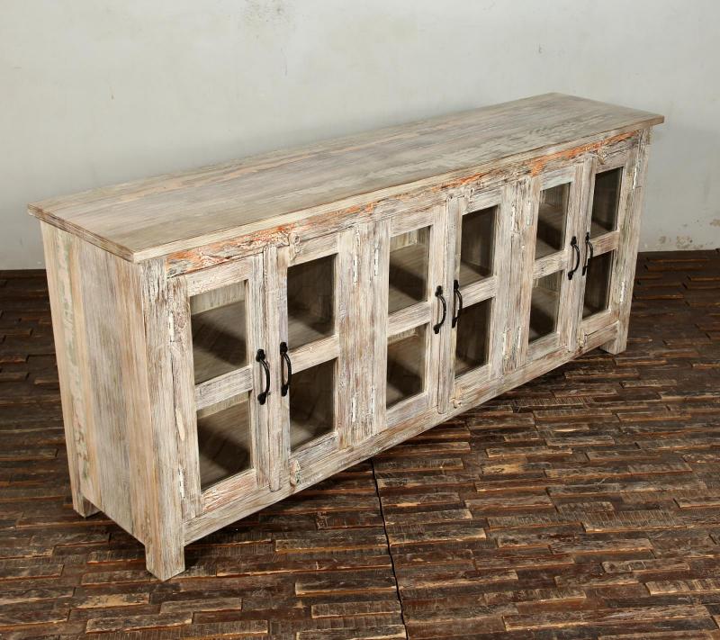 WOODEN GLASS SIDEBOARD