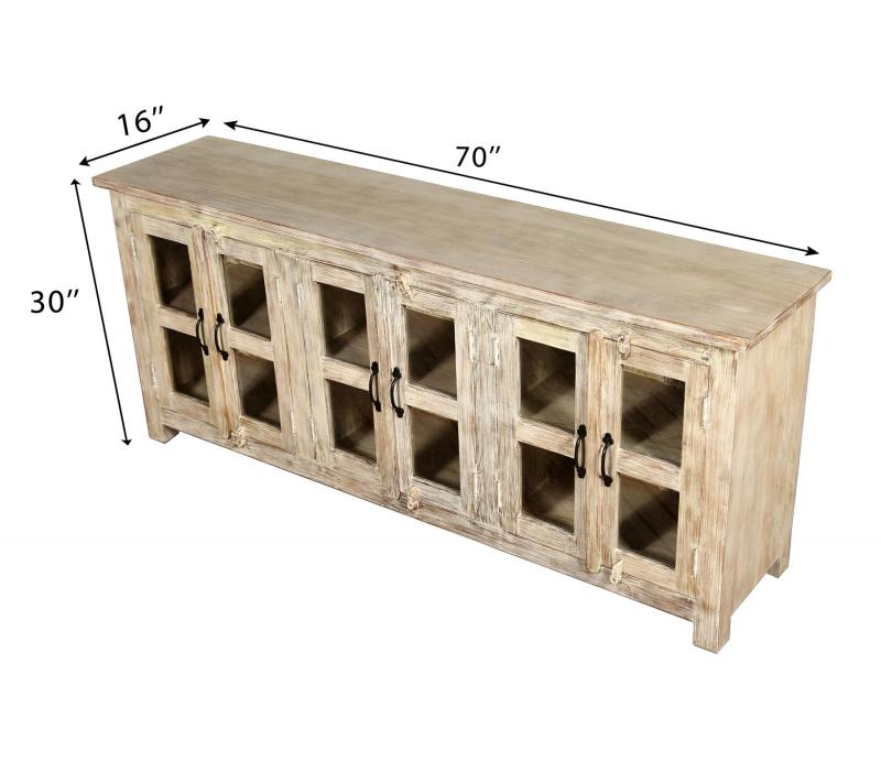 WOODEN GLASS SIDEBOARD