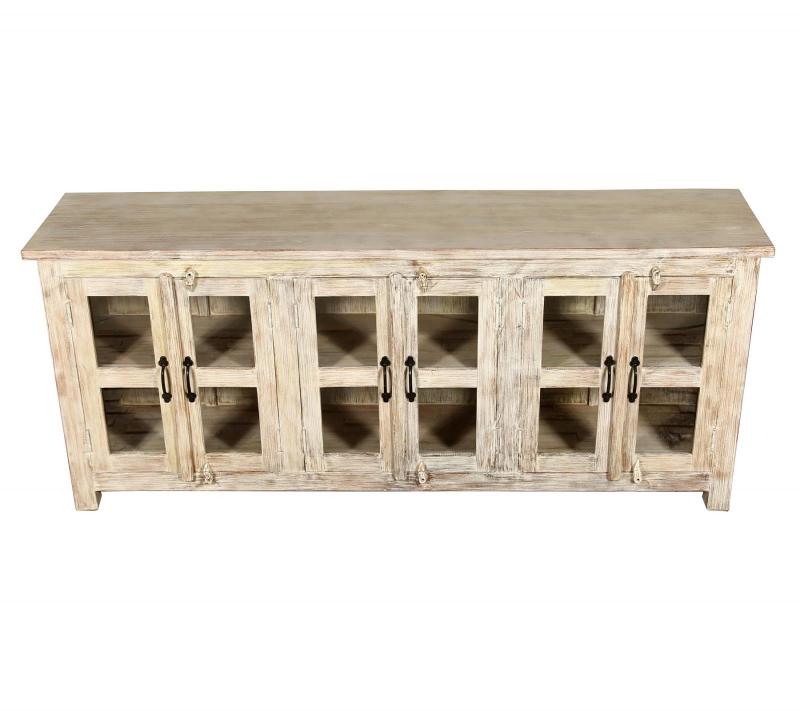 WOODEN GLASS SIDEBOARD