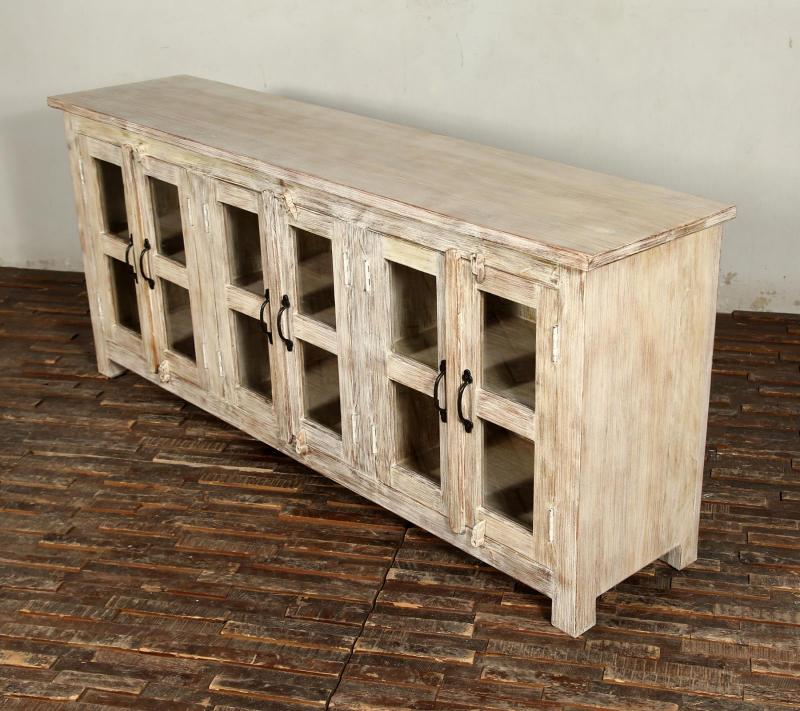 WOODEN GLASS SIDEBOARD