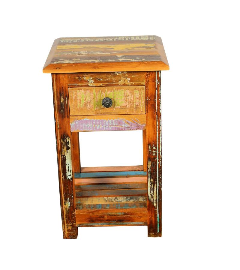 SOLID RECLAIMED TEAK WOOD END TABLE / NIGHT STAND