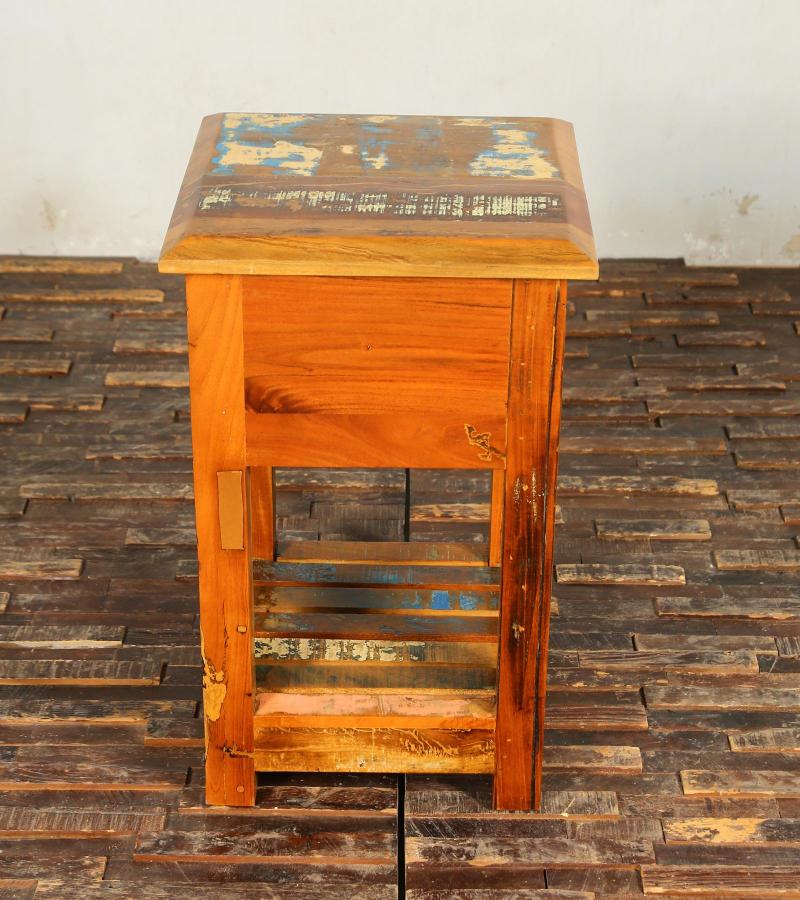 SOLID RECLAIMED TEAK WOOD END TABLE / NIGHT STAND
