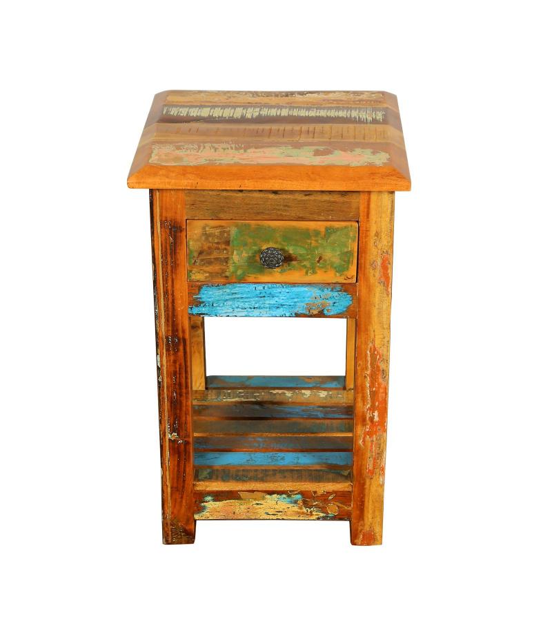 SOLID RECLAIMED TEAK WOOD END TABLE / NIGHT STAND
