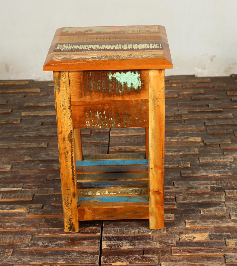 SOLID RECLAIMED TEAK WOOD END TABLE / NIGHT STAND