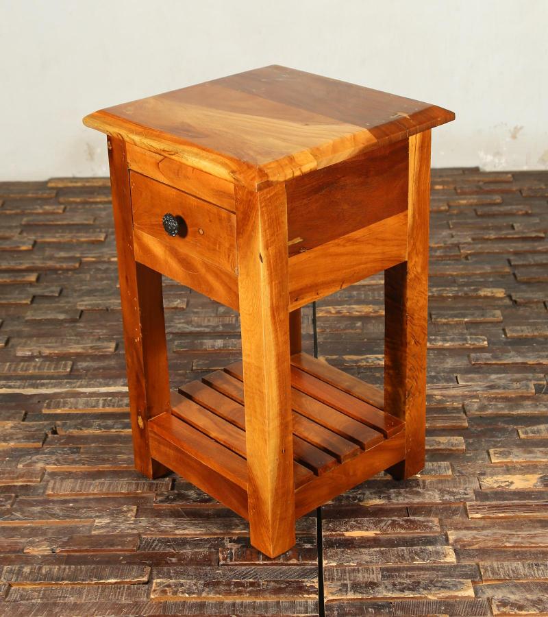 SOLID RECLAIMED TEAK WOOD END TABLE / NIGHT STAND