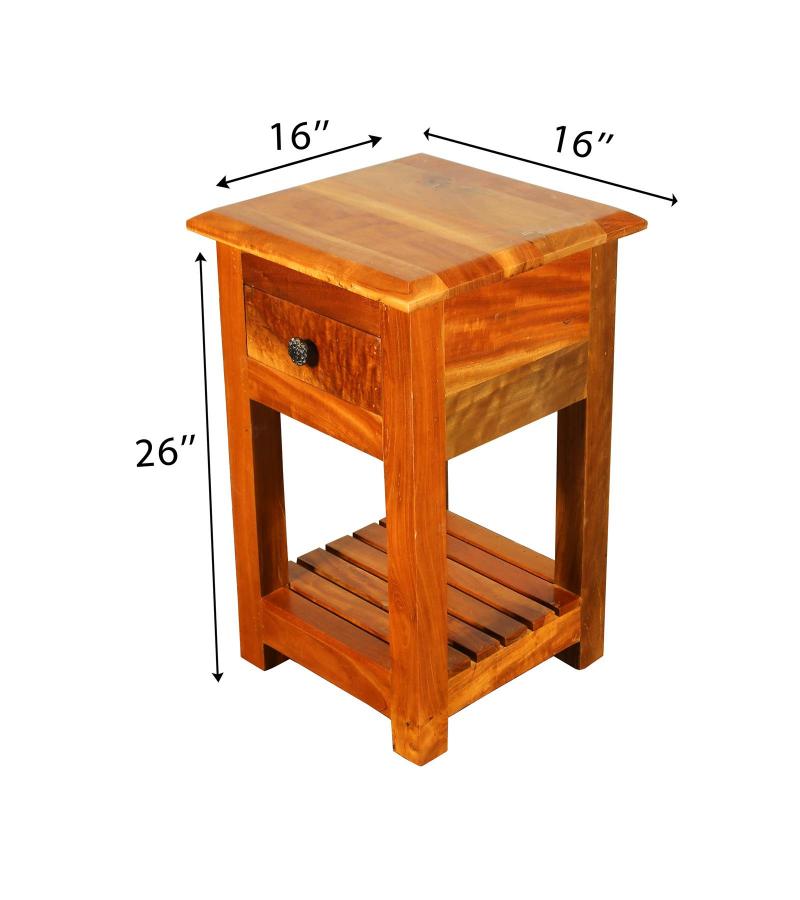 SOLID RECLAIMED TEAK WOOD END TABLE / NIGHT STAND