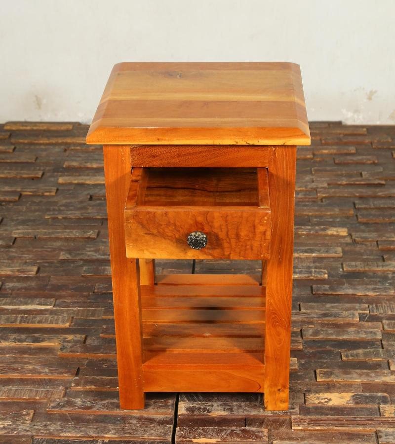 SOLID RECLAIMED TEAK WOOD END TABLE / NIGHT STAND