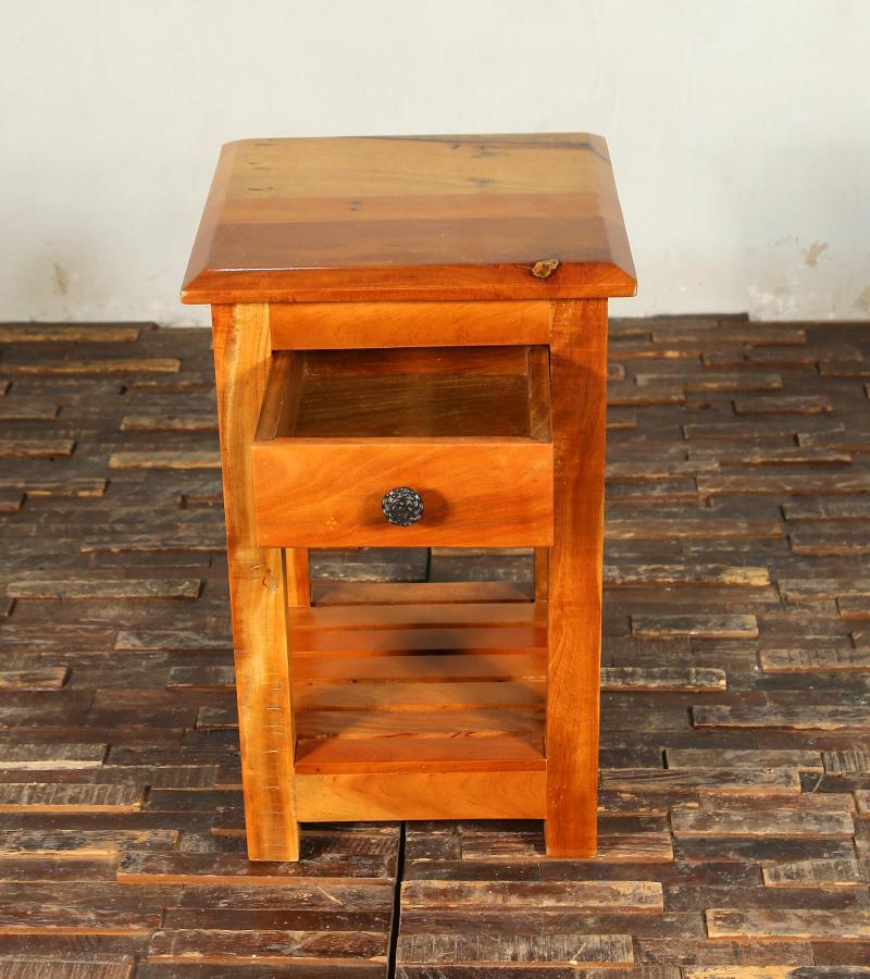 SOLID RECLAIMED TEAK WOOD END TABLE / NIGHT STAND