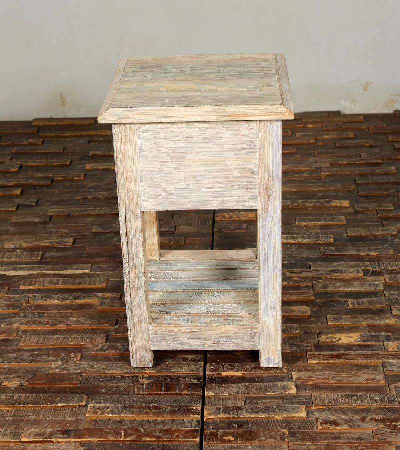 SOLID RECLAIMED TEAK WOOD END TABLE / NIGHT STAND