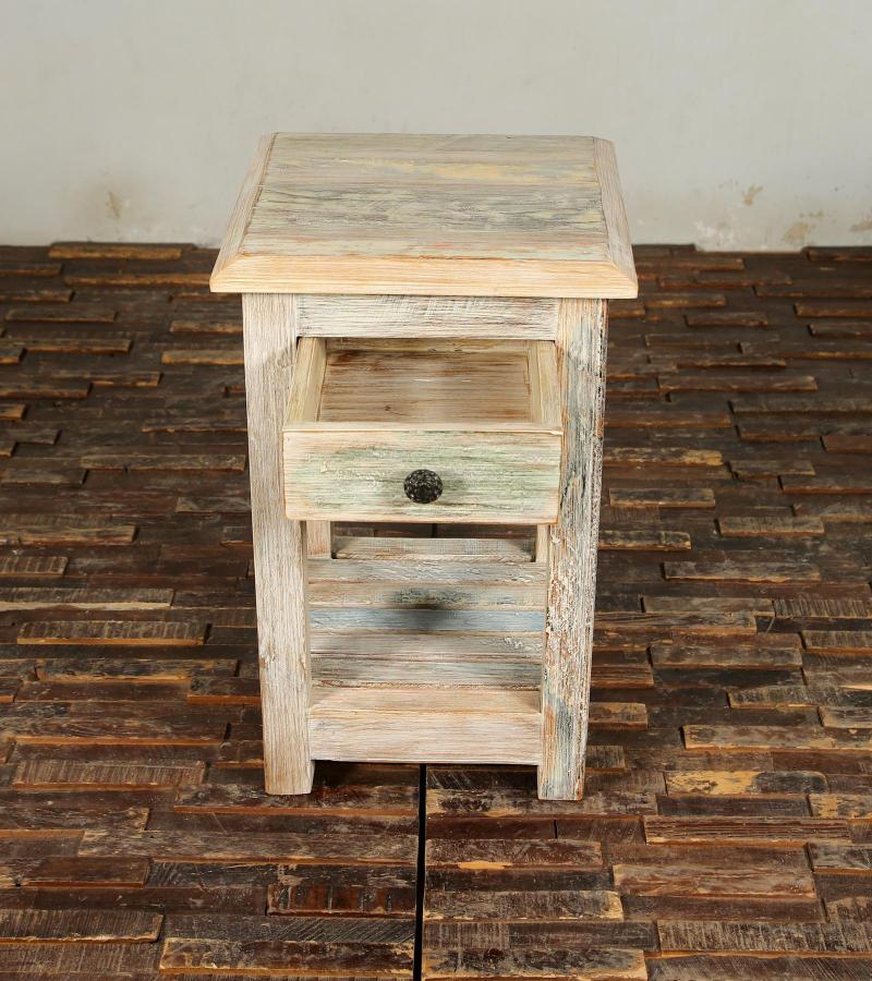 SOLID RECLAIMED TEAK WOOD END TABLE / NIGHT STAND
