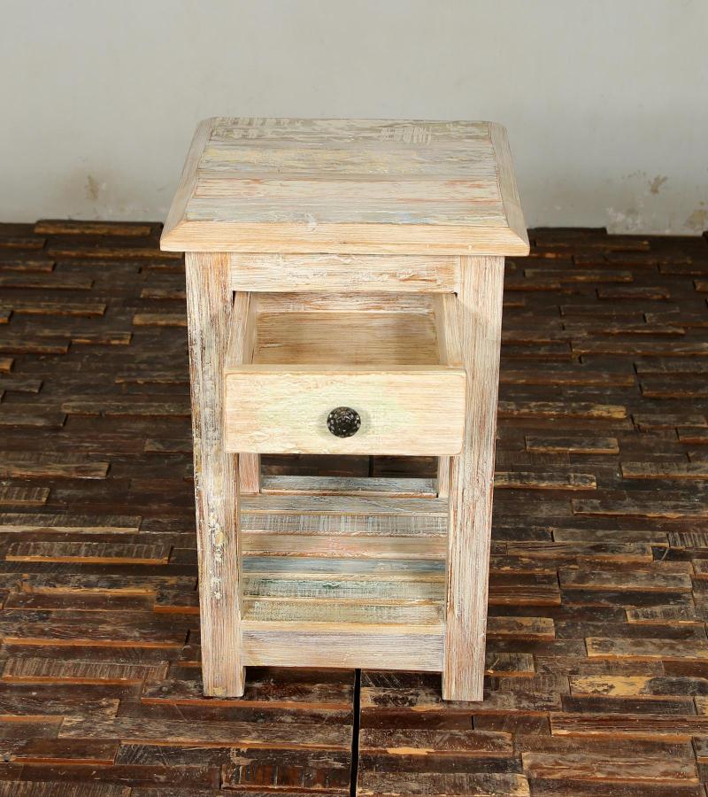 SOLID RECLAIMED TEAK WOOD END TABLE / NIGHT STAND