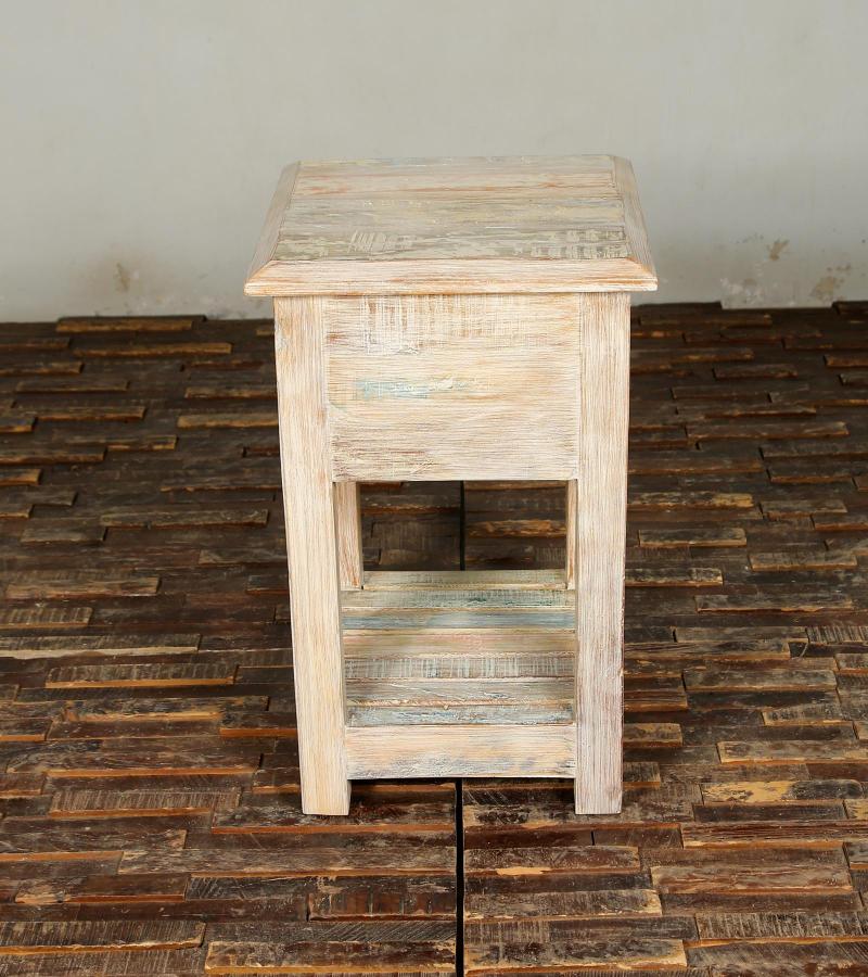 SOLID RECLAIMED TEAK WOOD END TABLE / NIGHT STAND