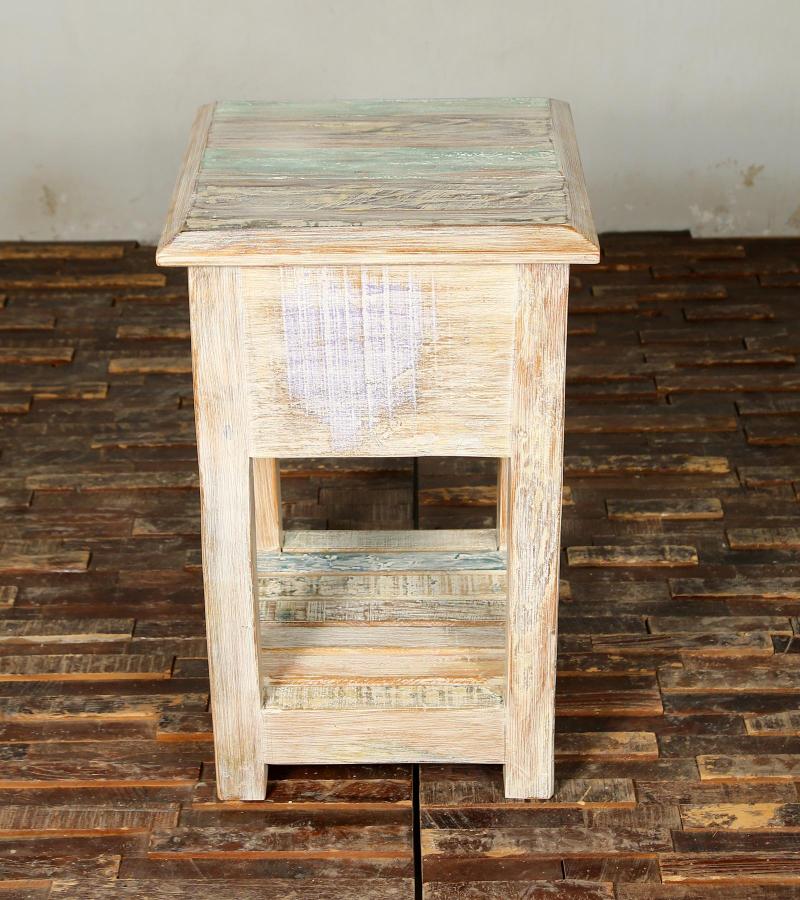 SOLID RECLAIMED TEAK WOOD END TABLE / NIGHT STAND