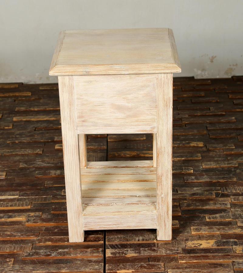 SOLID RECLAIMED TEAK WOOD END TABLE / NIGHT STAND