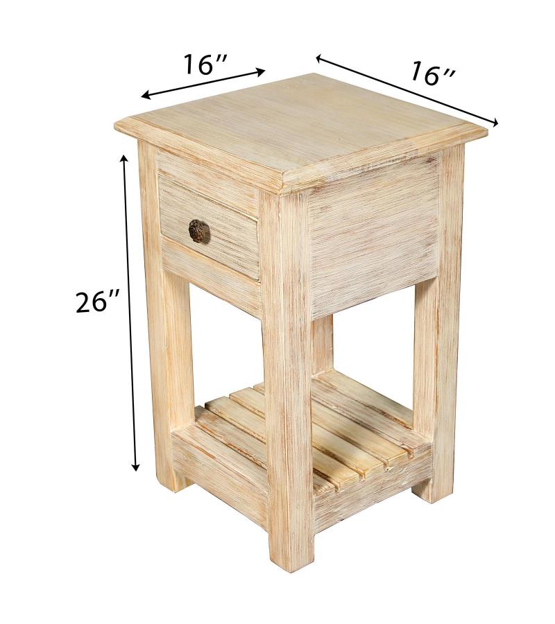 SOLID RECLAIMED TEAK WOOD END TABLE / NIGHT STAND