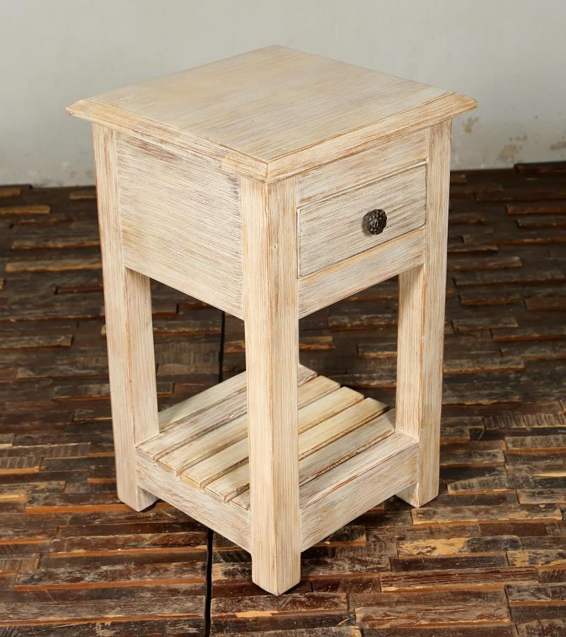 SOLID RECLAIMED TEAK WOOD END TABLE / NIGHT STAND