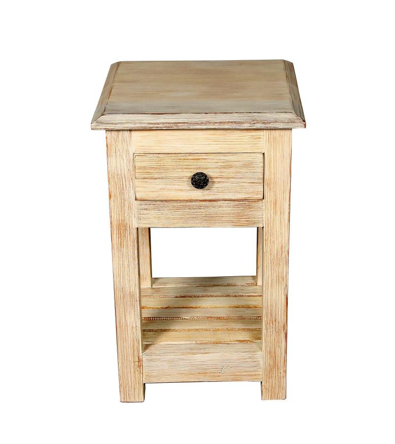 SOLID RECLAIMED TEAK WOOD END TABLE / NIGHT STAND