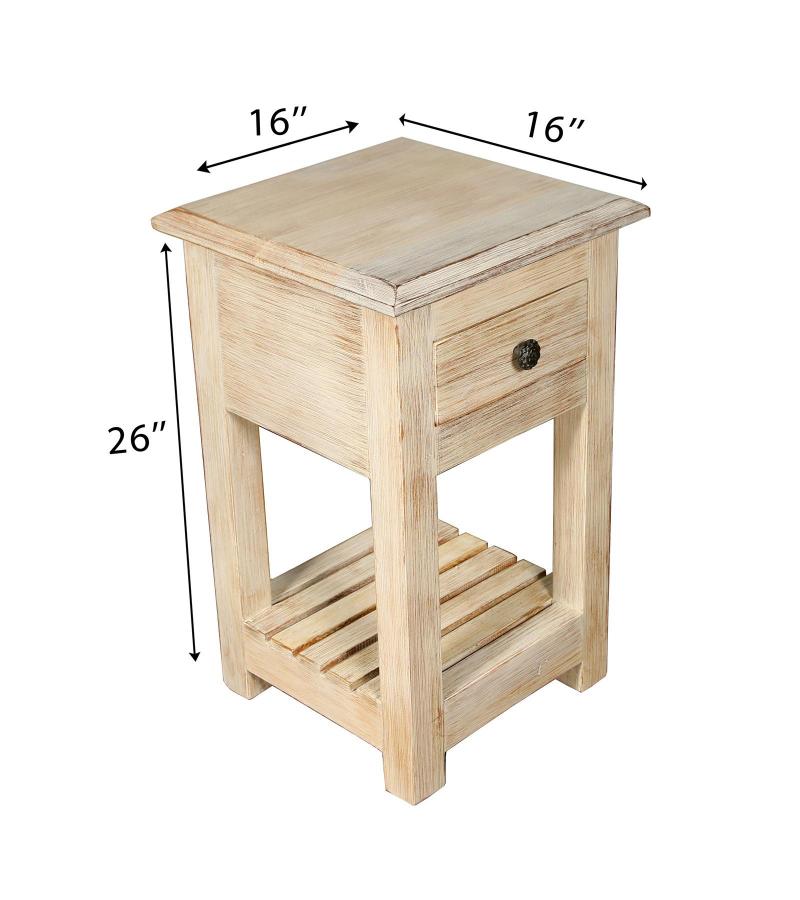SOLID RECLAIMED TEAK WOOD END TABLE / NIGHT STAND