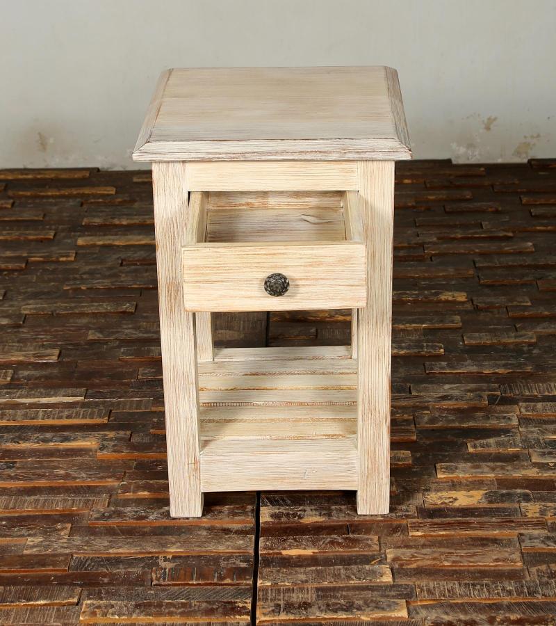 SOLID RECLAIMED TEAK WOOD END TABLE / NIGHT STAND