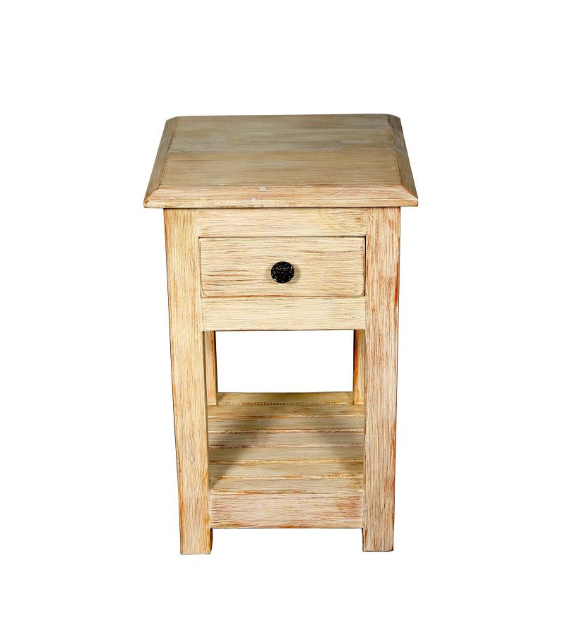SOLID RECLAIMED TEAK WOOD END TABLE / NIGHT STAND