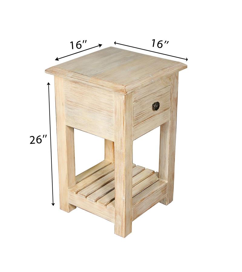 SOLID RECLAIMED TEAK WOOD END TABLE / NIGHT STAND