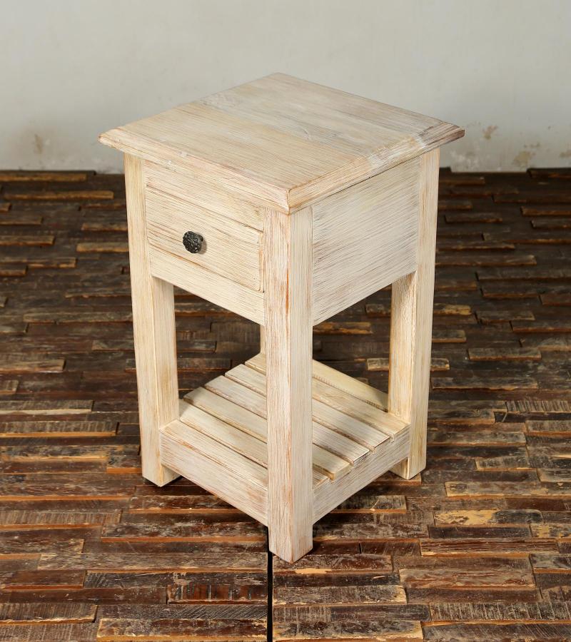SOLID RECLAIMED TEAK WOOD END TABLE / NIGHT STAND