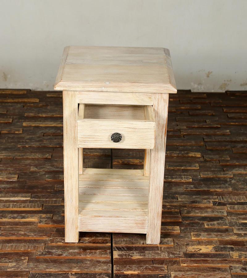 SOLID RECLAIMED TEAK WOOD END TABLE / NIGHT STAND