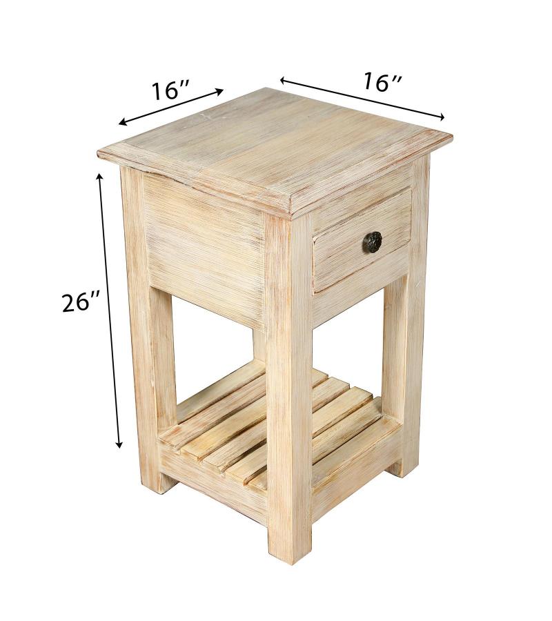 SOLID RECLAIMED TEAK WOOD END TABLE / NIGHT STAND