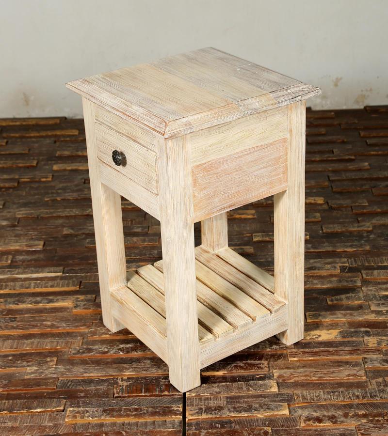 SOLID RECLAIMED TEAK WOOD END TABLE / NIGHT STAND