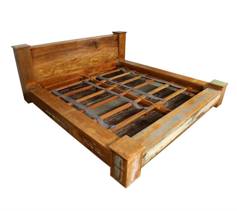 KING SOLID RECLAIMED TEAK WOOD BED 