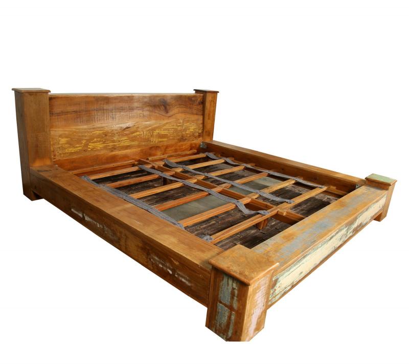KING SOLID RECLAIMED TEAK WOOD BED 