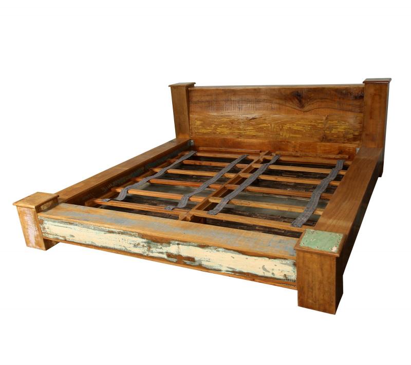KING SOLID RECLAIMED TEAK WOOD BED 