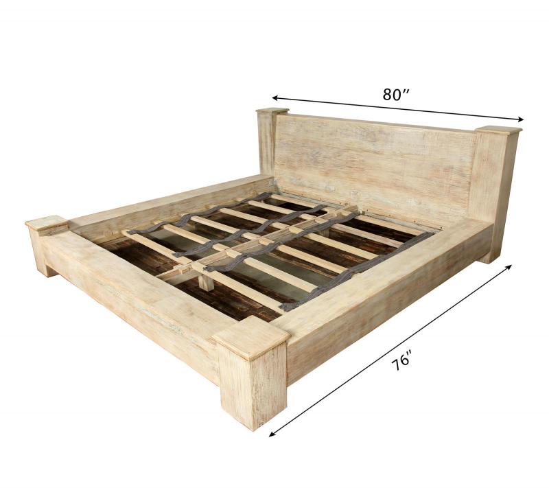 KING SOLID RECLAIMED TEAK WOOD BED