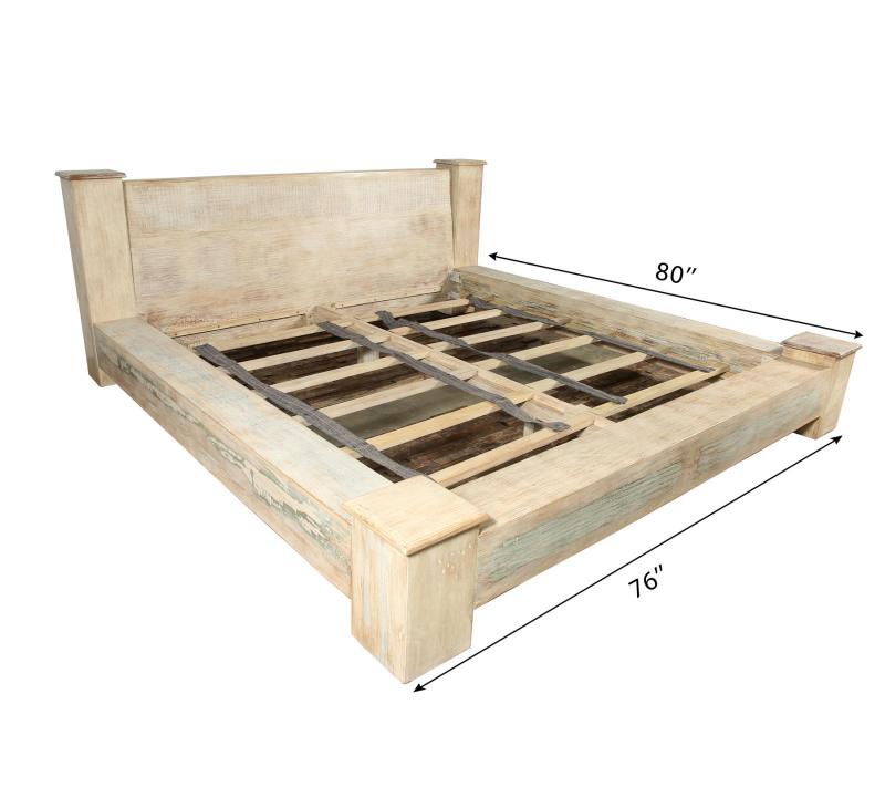 KING SOLID RECLAIMED TEAK WOOD BED