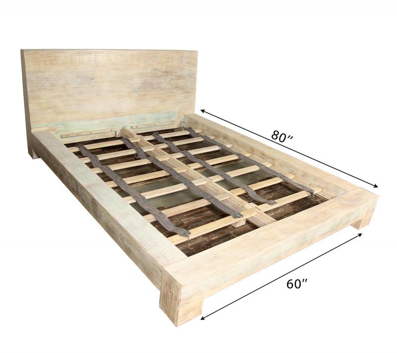 QUEEN SOLID RECLAIMED TEAK WOOD BED 