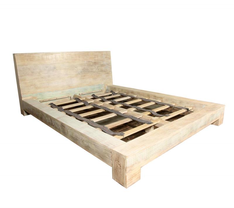QUEEN SOLID RECLAIMED TEAK WOOD BED 