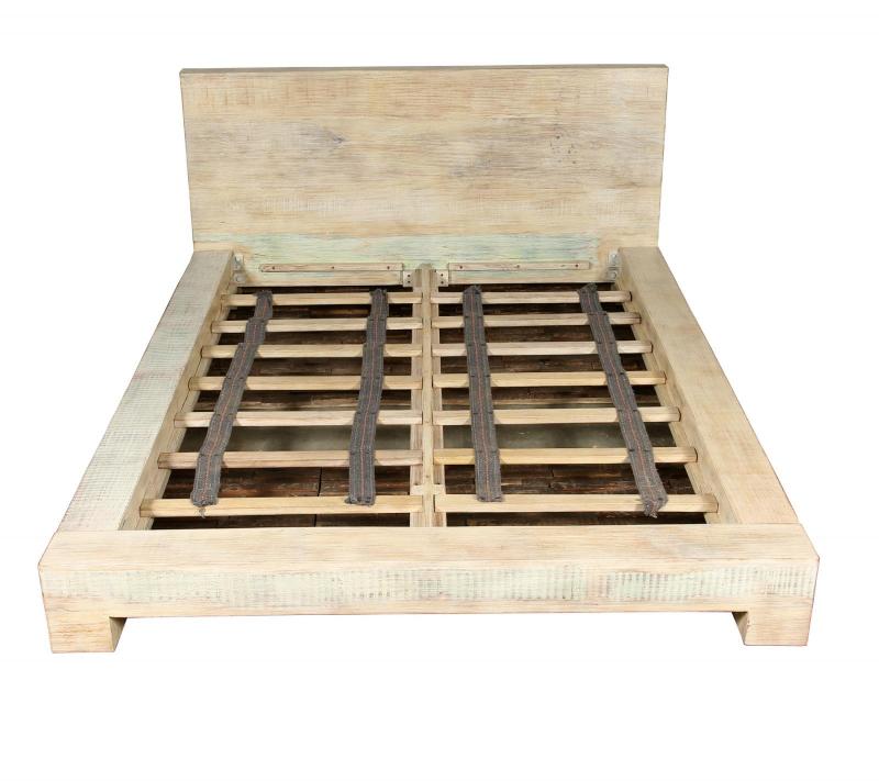 QUEEN SOLID RECLAIMED TEAK WOOD BED 