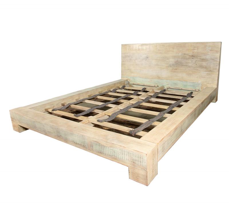 QUEEN SOLID RECLAIMED TEAK WOOD BED 