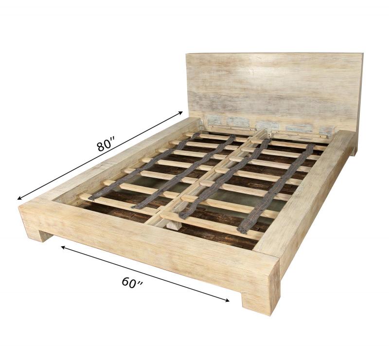 QUEEN SOLID RECLAIMED TEAK WOOD BED