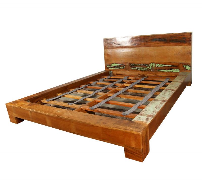 QUEEN SOLID RECLAIMED TEAK WOOD BED